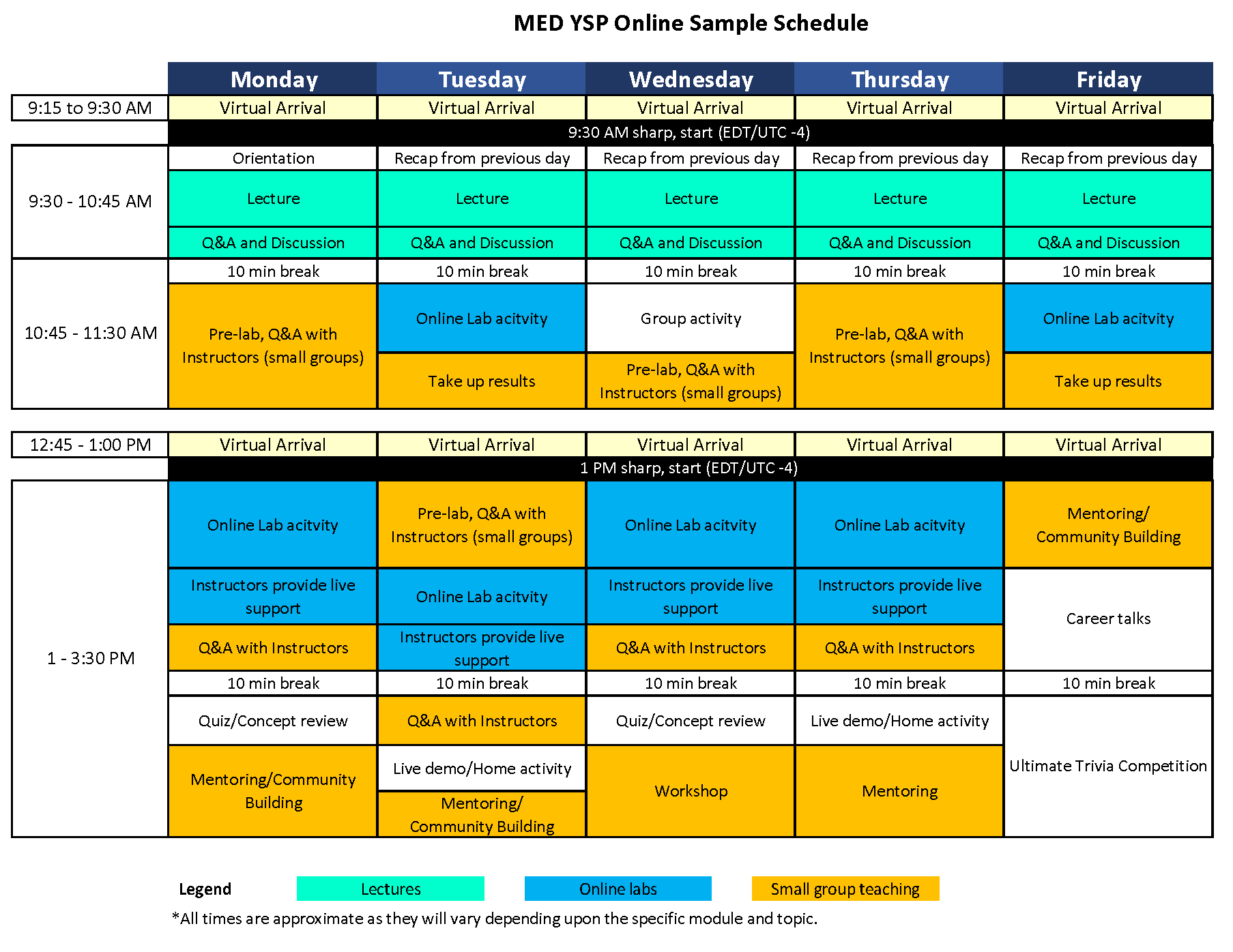 Schedule Online MED YSP 2020 FINAL