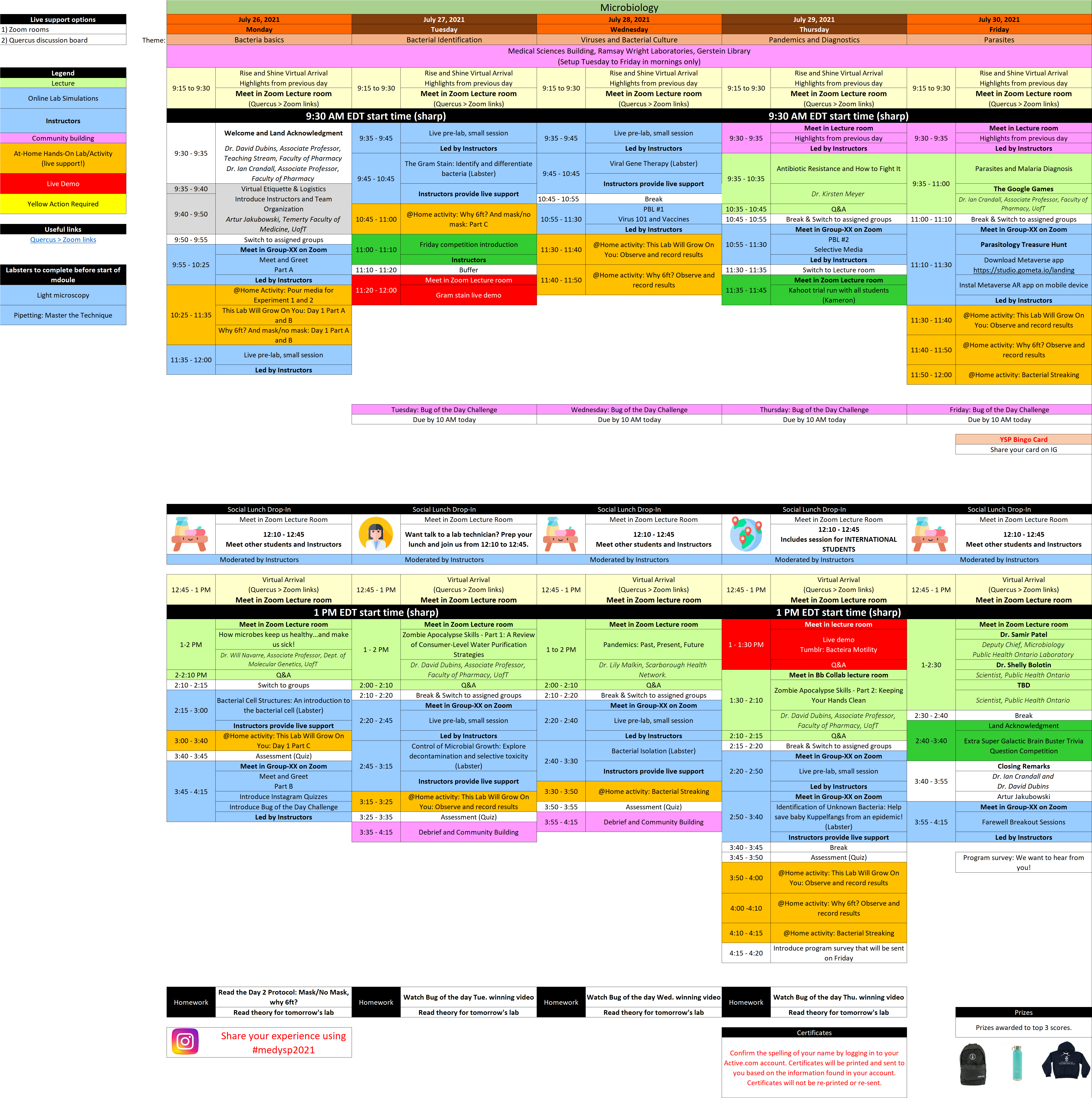 Detail schedule